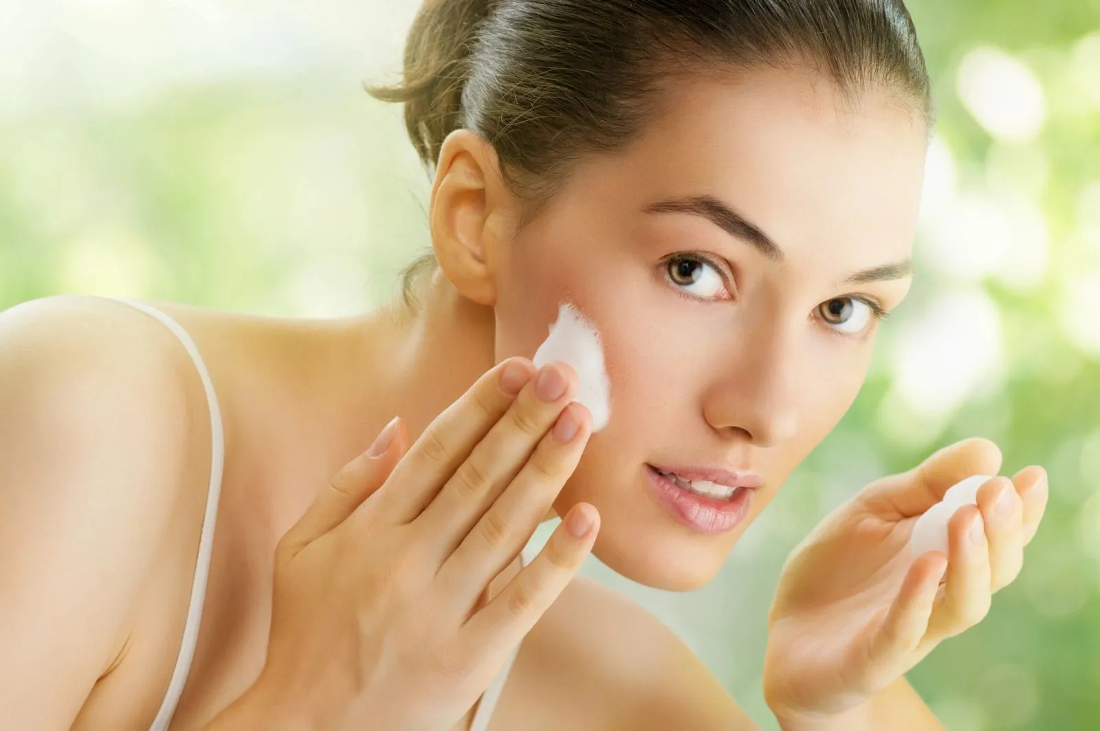 A hydrating facial treatment in progress